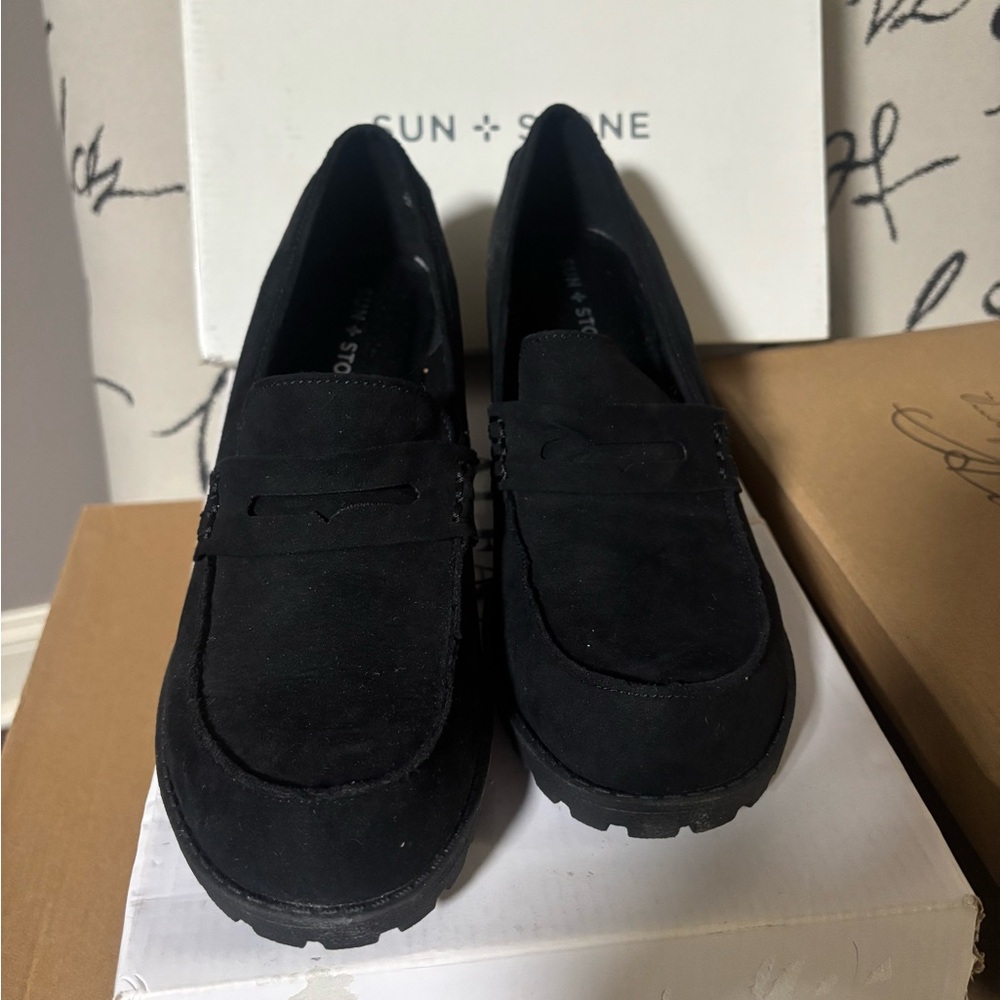 Sun + Stone Maycee Lug Sole Loafers size 9.5 - Picture 2 of 9